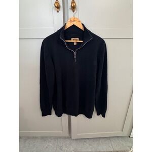 The Foundry Supply Co Mens LT Navy Blue 100% Cotton Quarter Zip Sweater Pullover